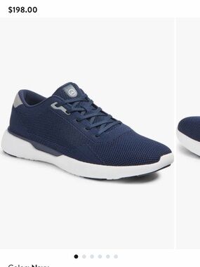 Peter Millar Navy Knit Athletic Sneakers with White Sole